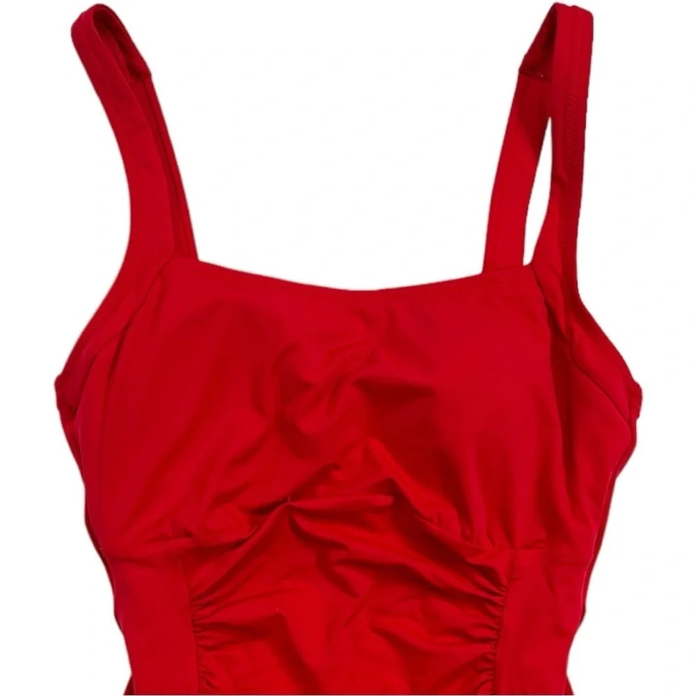 Melissa Odabash for Amoena Selena Ruched Front One Piece Swimsuit size 6 in Red